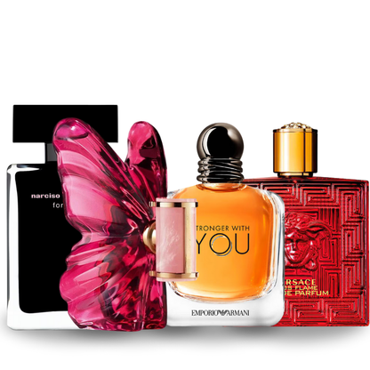 Combo de 4 Perfumes Narciso Rodrigues, La Bomba, Stronger With You, Versace Eros Flame 100ml